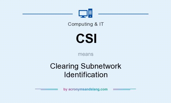 What does CSI mean? It stands for Clearing Subnetwork Identification