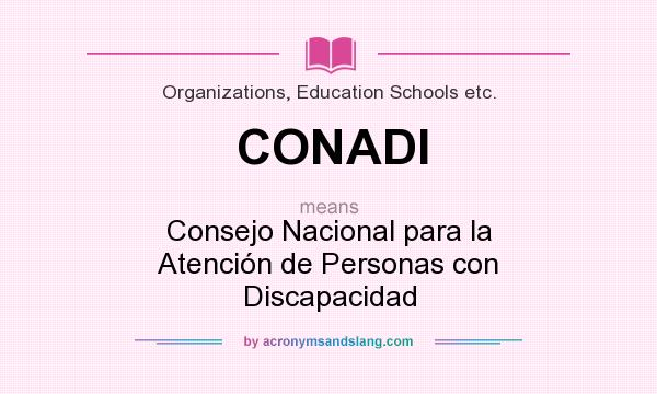 What does CONADI mean? It stands for Consejo Nacional para la Atención de Personas con Discapacidad