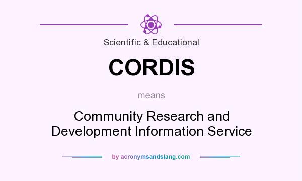 What does CORDIS mean? It stands for Community Research and Development Information Service