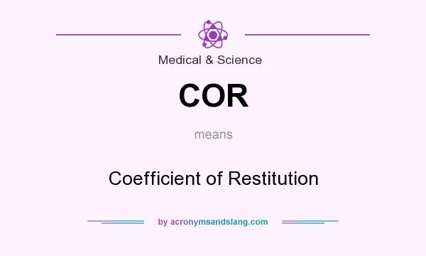 What does COR mean? It stands for Coefficient of Restitution