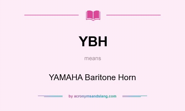 What does YBH mean? It stands for YAMAHA Baritone Horn