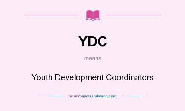 What does YDC mean? It stands for Youth Development Coordinators