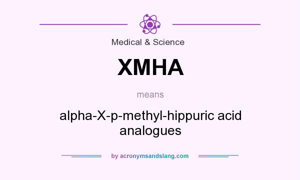What does XMHA mean? It stands for alpha-X-p-methyl-hippuric acid analogues