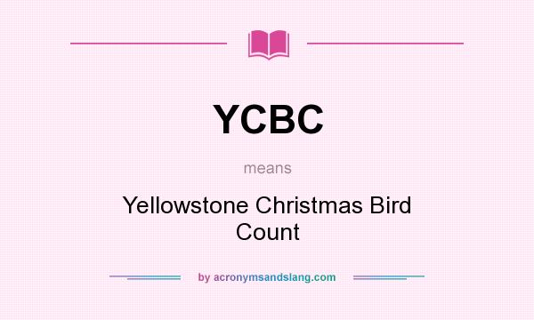 What does YCBC mean? It stands for Yellowstone Christmas Bird Count