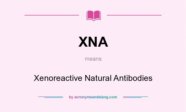 What does XNA mean? It stands for Xenoreactive Natural Antibodies