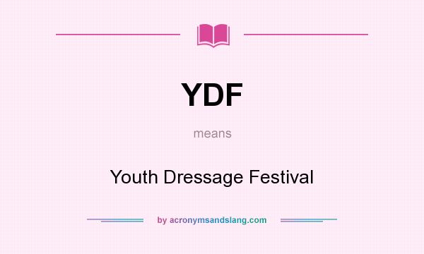 What does YDF mean? It stands for Youth Dressage Festival