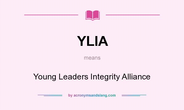What does YLIA mean? It stands for Young Leaders Integrity Alliance