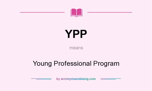 What does YPP mean? It stands for Young Professional Program