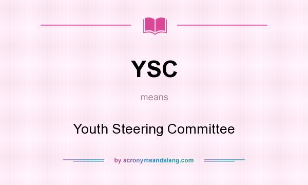 What does YSC mean? It stands for Youth Steering Committee