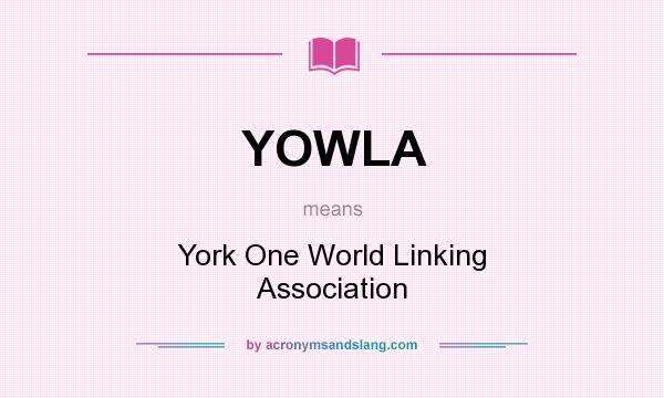 What does YOWLA mean? It stands for York One World Linking Association
