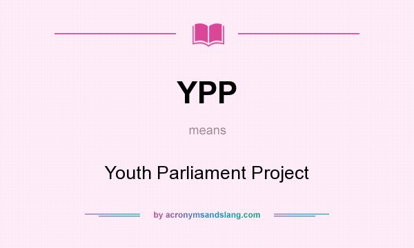 What does YPP mean? It stands for Youth Parliament Project
