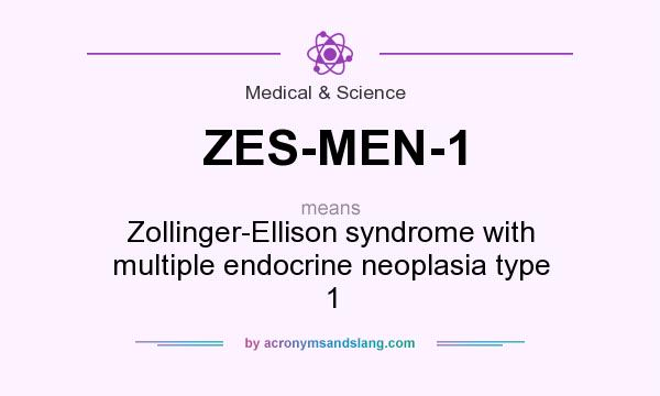 What does ZES-MEN-1 mean? It stands for Zollinger-Ellison syndrome with multiple endocrine neoplasia type 1