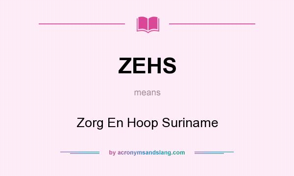 What does ZEHS mean? It stands for Zorg En Hoop Suriname