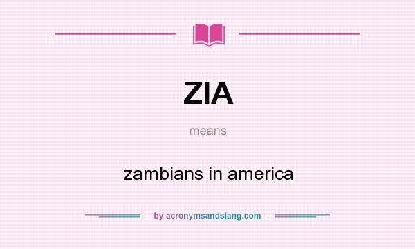 What does ZIA mean? It stands for zambians in america