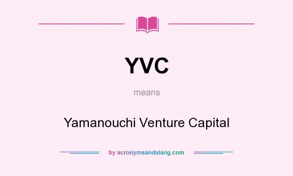 What does YVC mean? It stands for Yamanouchi Venture Capital