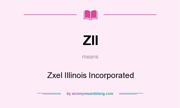 What does ZII mean? It stands for Zxel Illinois Incorporated