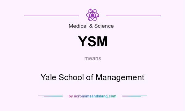 What does YSM mean? It stands for Yale School of Management