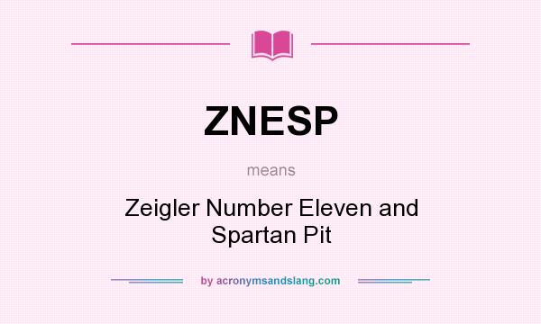 What does ZNESP mean? It stands for Zeigler Number Eleven and Spartan Pit