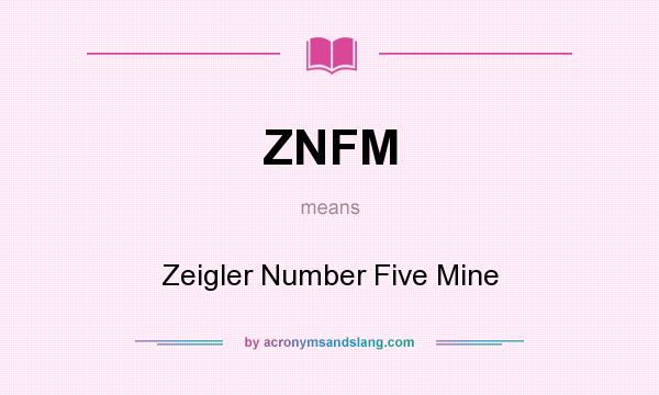 What does ZNFM mean? It stands for Zeigler Number Five Mine
