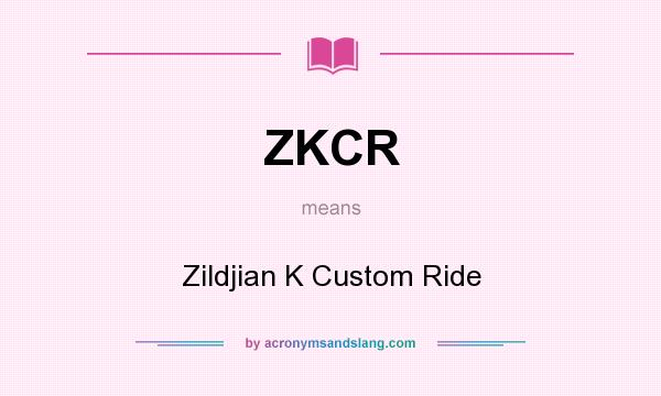 What does ZKCR mean? It stands for Zildjian K Custom Ride