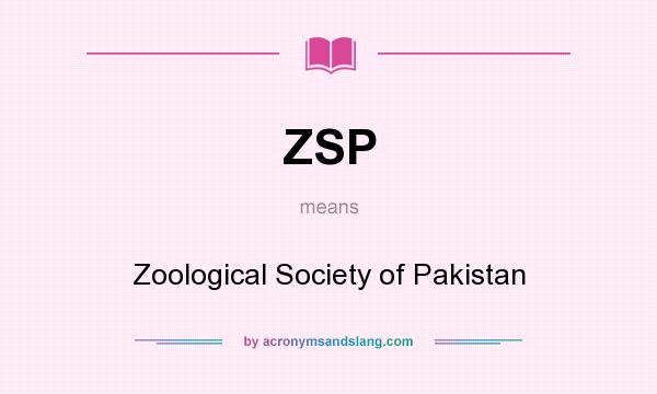 What does ZSP mean? It stands for Zoological Society of Pakistan