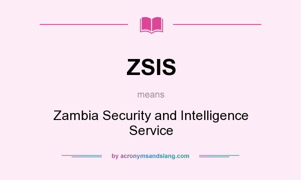 What does ZSIS mean? It stands for Zambia Security and Intelligence Service