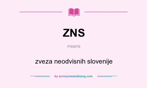 What does ZNS mean? It stands for zveza neodvisnih slovenije