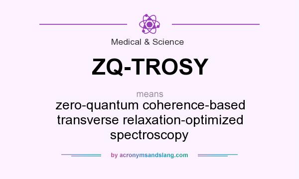 What does ZQ-TROSY mean? It stands for zero-quantum coherence-based transverse relaxation-optimized spectroscopy