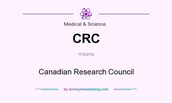What does CRC mean? It stands for Canadian Research Council