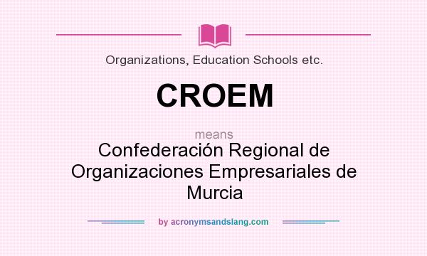What does CROEM mean? It stands for Confederación Regional de Organizaciones Empresariales de Murcia