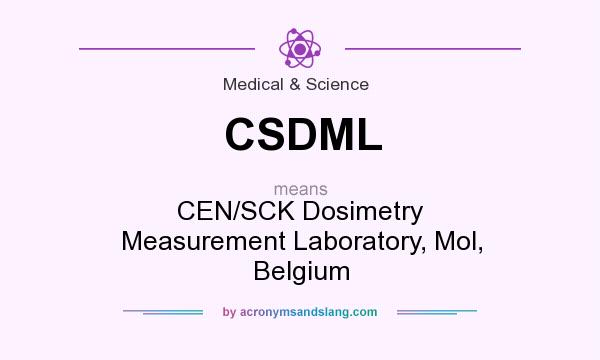 What does CSDML mean? It stands for CEN/SCK Dosimetry Measurement Laboratory, Mol, Belgium