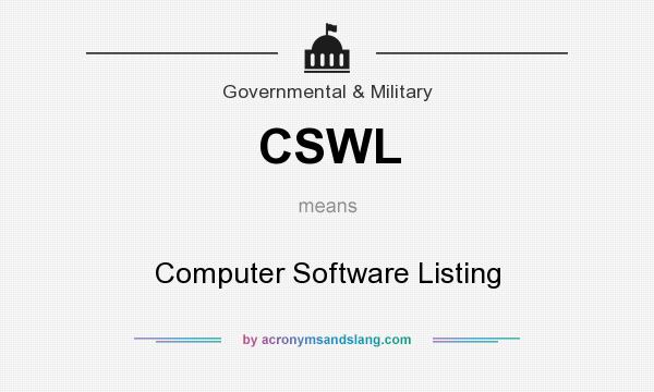 What does CSWL mean? It stands for Computer Software Listing
