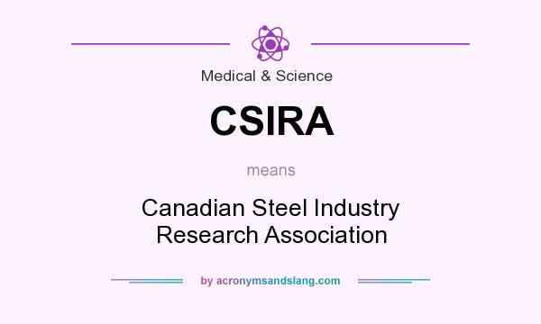 What does CSIRA mean? It stands for Canadian Steel Industry Research Association