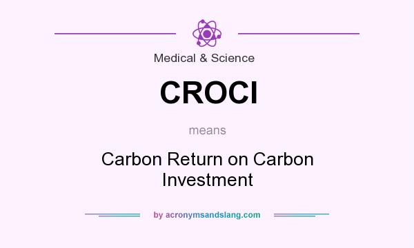 What does CROCI mean? It stands for Carbon Return on Carbon Investment