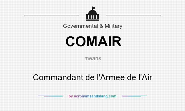 What does COMAIR mean? It stands for Commandant de l`Armee de l`Air