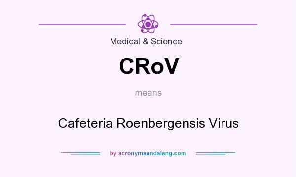 What does CRoV mean? It stands for Cafeteria Roenbergensis Virus
