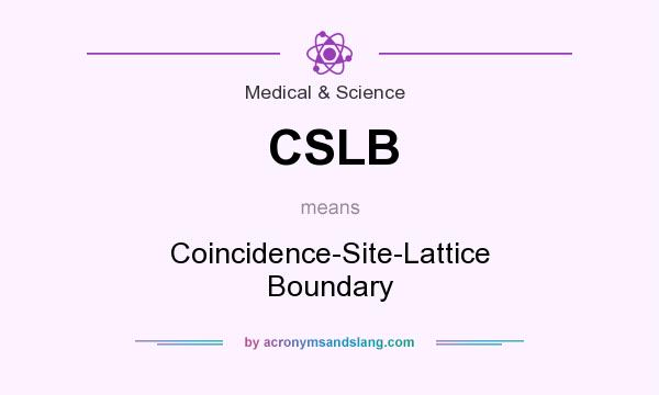 What does CSLB mean? It stands for Coincidence-Site-Lattice Boundary
