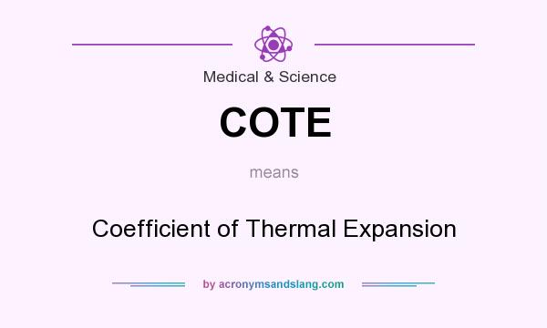 What does COTE mean? It stands for Coefficient of Thermal Expansion