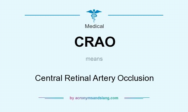 What does CRAO mean? It stands for Central Retinal Artery Occlusion