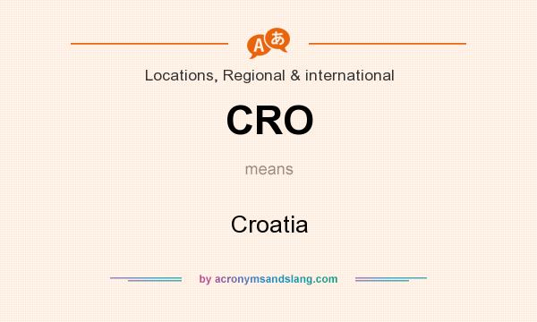 What does CRO mean? It stands for Croatia