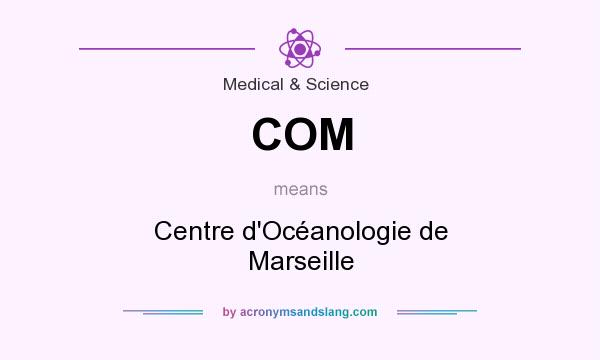 What does COM mean? It stands for Centre d`Océanologie de Marseille