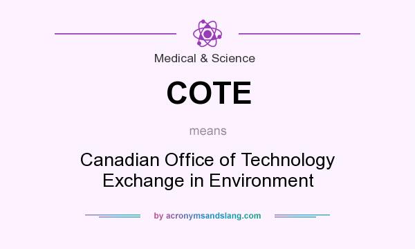 What does COTE mean? It stands for Canadian Office of Technology Exchange in Environment