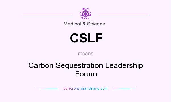 What does CSLF mean? It stands for Carbon Sequestration Leadership Forum