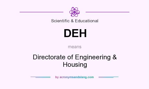 What does DEH mean? It stands for Directorate of Engineering & Housing