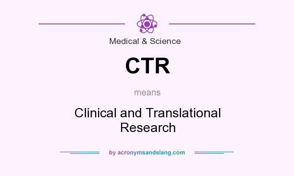 What does CTR mean? It stands for Clinical and Translational Research