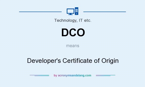 What does DCO mean? It stands for Developer`s Certificate of Origin