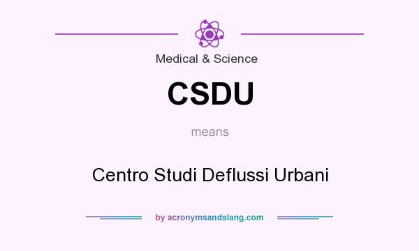 What does CSDU mean? It stands for Centro Studi Deflussi Urbani