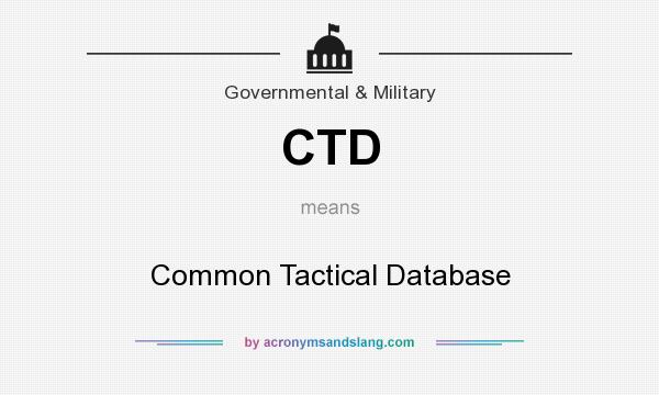 What does CTD mean? It stands for Common Tactical Database