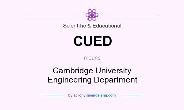 What does CUED mean? It stands for Cambridge University Engineering Department