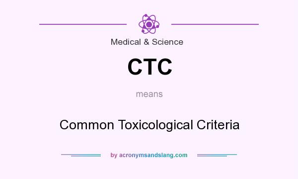 What does CTC mean? It stands for Common Toxicological Criteria